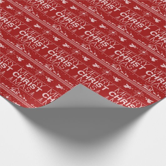 醜いクリスマスセータークリスチャンレッドイエスキリスト ラッピングペーパー (角)