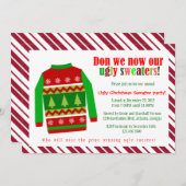 醜いクリスマスセータークリスマスパーティの招待状 招待状 (正面/裏面)