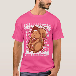 醜いクリスマスセータークリスマスリスの家族 Tシャツ