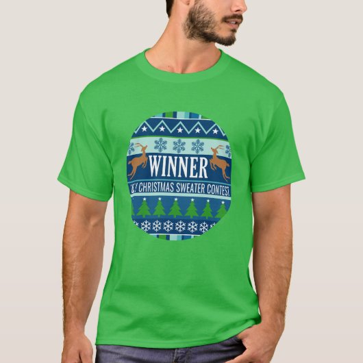 醜いクリスマスセーターコンクール優勝者1位 Tシャツ (正面)