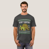 醜いクリスマスセーターシャツ クリスマス亀のギフト Tシャツ (正面フル)