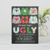 醜いクリスマスセーターシャルボードホリデーパーティー 招待状 (スタンド正面)