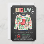 醜いクリスマスセーターシャルボードホリデーパーティー 招待状 (正面)