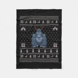 醜いクリスマスセータースタイルゴリラトナディアクリスマス フリースブランケット