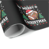 醜いクリスマスセータースタイルサンタアメリカンフットボール ラッピングペーパー (ロールコーナー)