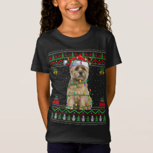 醜いクリスマスセータースタイルサンタカーンテリアードッグCh Tシャツ
