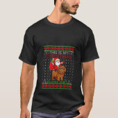 醜いクリスマスセータースタイルサンタライディングチャウチャウドッグ Tシャツ (正面)