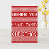 醜いクリスマスセータースタイルメリークリスマス カード (黄色い花)