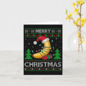 醜いクリスマスセータースタイルライツサンタバナナキリスト カード (黄色い花)