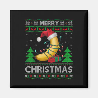 醜いクリスマスセータースタイルライツサンタバナナキリスト マグネット
