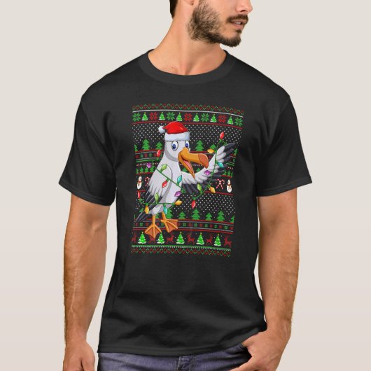 醜いクリスマスセータースタイル照明アルバトロスバードCh Tシャツ (正面)