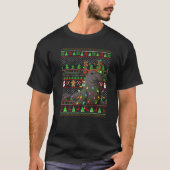 醜いクリスマスセータースタイル照明マナティークリスマス Tシャツ (正面)