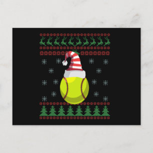 醜いクリスマスセーターソフトボールスポーツ愛好家ギフト ポストカード