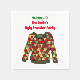 醜いクリスマスセーターテーマホリデーパーティー スタンダードカクテルナプキン