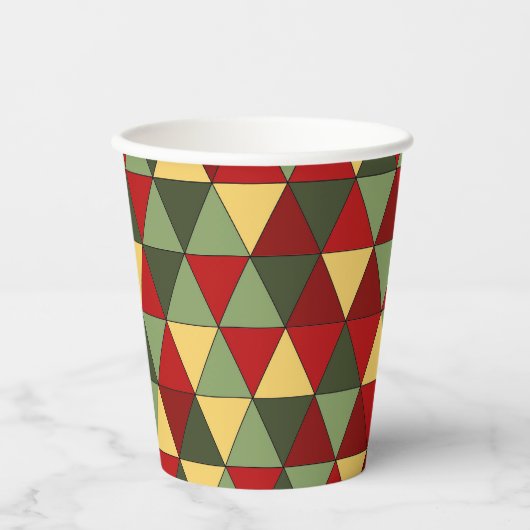 醜いクリスマスセーターテーマ三角形紙カップ 紙コップ (正面)