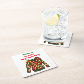 醜いクリスマスセーターテーマ三角形 スクエアペーパーコースター (インサイチュ)