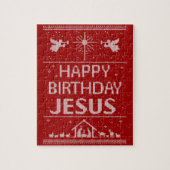 醜いクリスマスセーターデザイン出生クリスチャン ジグソーパズル (縦)