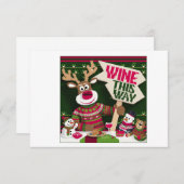 醜いクリスマスセータートナカイと友人 サンキューカード (正面/裏面)