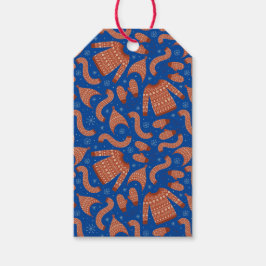 醜いクリスマスセーターハットスカーフレッドホワイト ギフトタグ