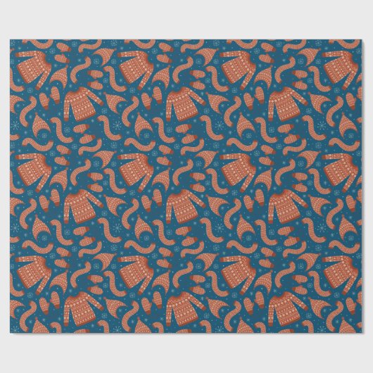 醜いクリスマスセーターハットスカーフレッドホワイト ラッピングペーパー (フラット)