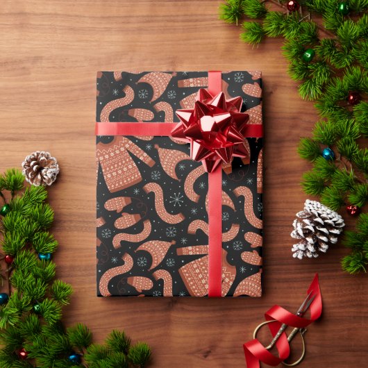 醜いクリスマスセーターハットスカーフレッドホワイト ラッピングペーパー (クリスマスギフト)
