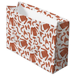 醜いクリスマスセーターハットスカーフレッドホワイト ラージペーパーバッグ