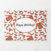 醜いクリスマスセーターハットスカーフレッドホワイト 三つ折りクリスマスカード (カバー)