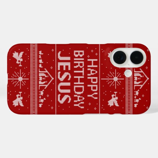 醜いクリスマスセーターハッピーバースデーメリーイエス Case-Mate iPhoneケース (裏面 (横))