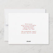 醜いクリスマスセーターパターンとストッキング シーズンカード (裏面)