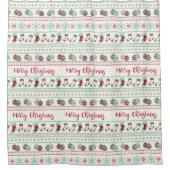 醜いクリスマスセーターパターンホリデー シャワーカーテン (正面)