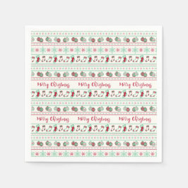 醜いクリスマスセーターパターンホリデー スタンダードカクテルナプキン