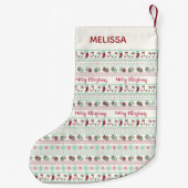 醜いクリスマスセーターパターンホリデー スモールクリスマスストッキング (裏面)