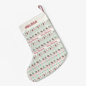 醜いクリスマスセーターパターンホリデー スモールクリスマスストッキング (裏面 (吊り時))