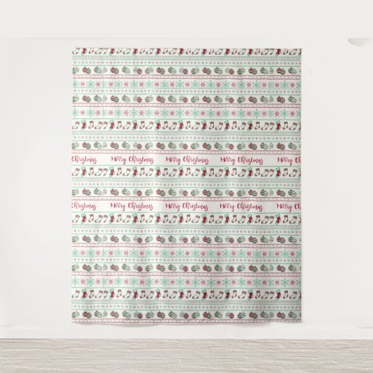醜いクリスマスセーターパターンホリデー タペストリー (正面)