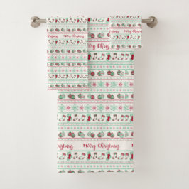 醜いクリスマスセーターパターンホリデー バスタオルセット