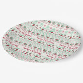 醜いクリスマスセーターパターンホリデー ペーパープレート (アングル)