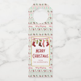 醜いクリスマスセーターパターンホリデー ボトルネックタグ