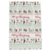 醜いクリスマスセーターパターンホリデー ミディアムペーパーバッグ (正面)