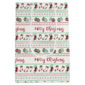 醜いクリスマスセーターパターンホリデー ミディアムペーパーバッグ (裏面)