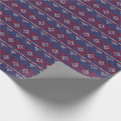 醜いクリスマスセーターパターン赤ブルーホワイト ラッピングペーパー (角)