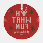 醜いクリスマスセーターパーソナライズされたオーナメント ガラスオーナメント (裏面)