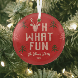 醜いクリスマスセーターパーソナライズされたオーナメント ガラスオーナメント