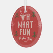 醜いクリスマスセーターパーソナライズされたオーナメント ガラスオーナメント (正面左)