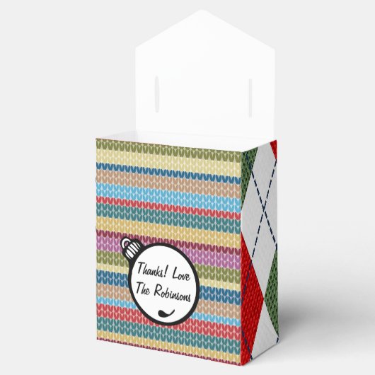 醜いクリスマスセーターパーソナライズされたパーティー フェイバーボックス (オープン)