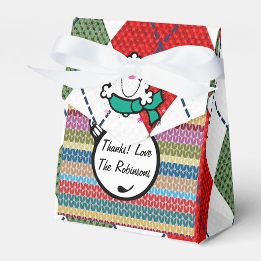 醜いクリスマスセーターパーソナライズされたパーティー フェイバーボックス (正面サイド)