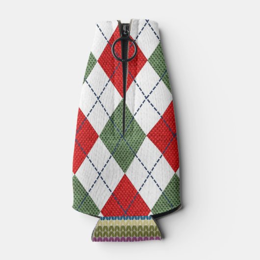 醜いクリスマスセーターパーソナライズされたパーティー ボトルクーラー (裏面)