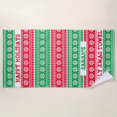 醜いクリスマスセーターパーソナライズされたビーチタオル ビーチタオル (正面)