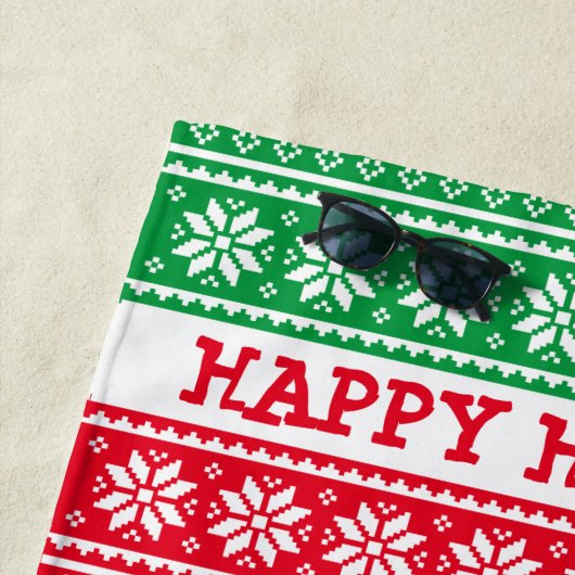 醜いクリスマスセーターパーソナライズされたビーチタオル ビーチタオル (インサイチュ)