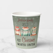 醜いクリスマスセーターパーソナライズされた紙カップ 紙コップ (正面)