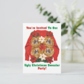 醜いクリスマスセーターパーティの招待状 インビテーションポストカード (スタンド正面)